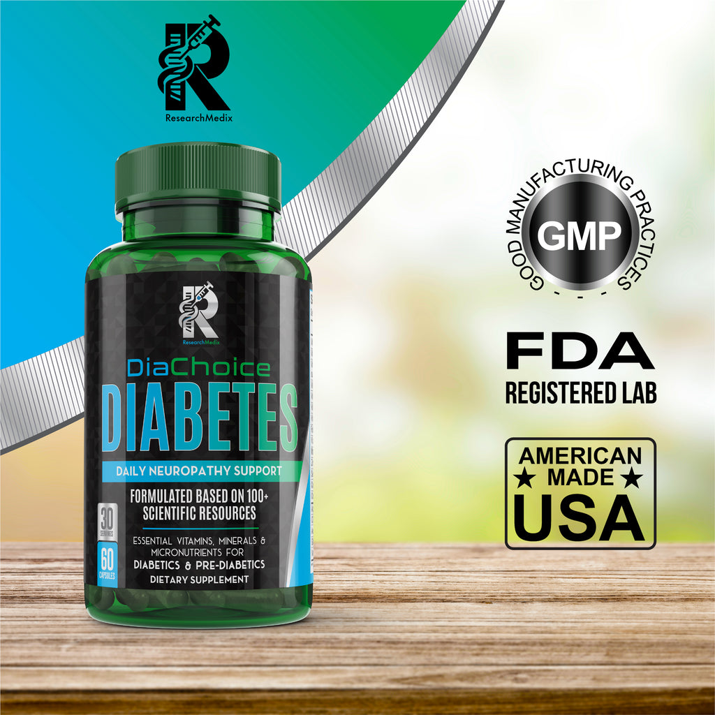 DiaChoice Neuropathy Support with Alpha Lipoic Acid 600 mg, to Fortify Nerve Health & Support Healthy Nerve Function, ALA, Co Q10, Magnesium, Zinc, Vitamins B12, B9, B6, B3, B2, B1, D, C, E & 5 more
